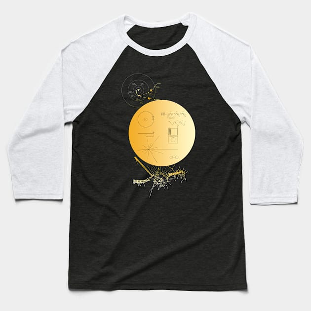 Voyager 1 Golden Record Baseball T-Shirt by Synthwave1950